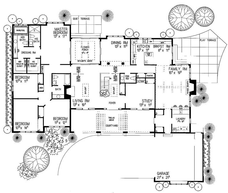 Floor Plan First Story of Mediterranean Plan #137-1565