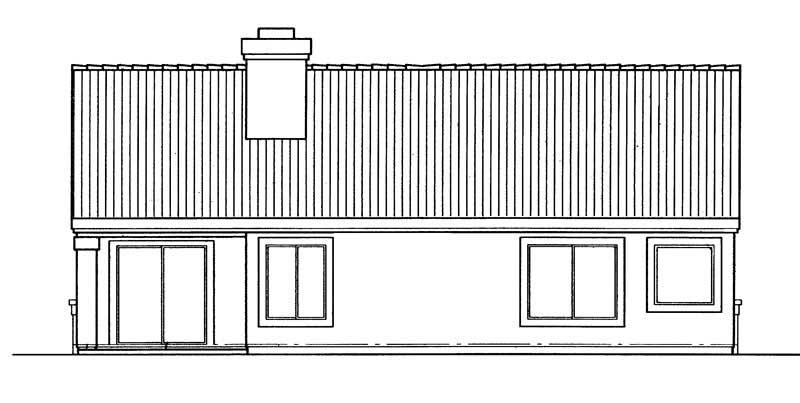 Home Plan Rear Elevation of this 3-Bedroom,1375 Sq Ft Plan -137-1566