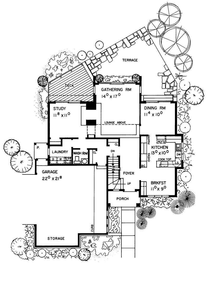 Floor Plan First Story of Contemporary Plan #137-1572