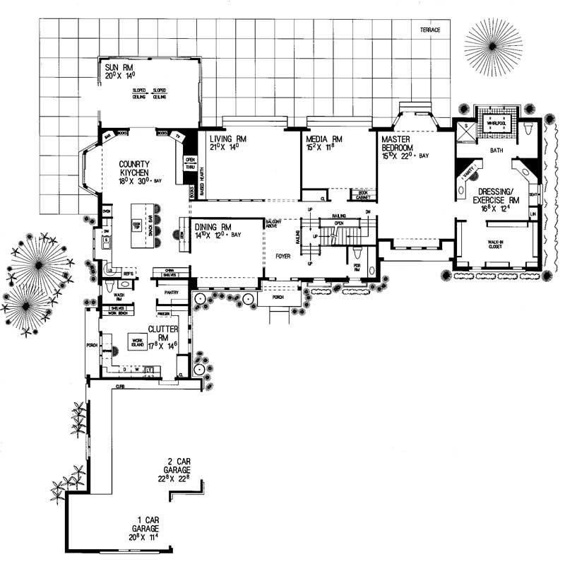 Floor Plan First Story of European Plan #137-1574