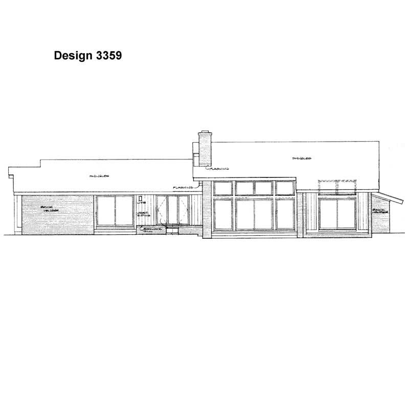 Home Plan Rear Elevation of this 3-Bedroom,2734 Sq Ft Plan -137-1576