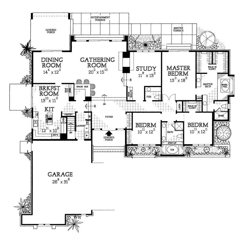 Floor Plan First Story of Contemporary Plan #137-1576