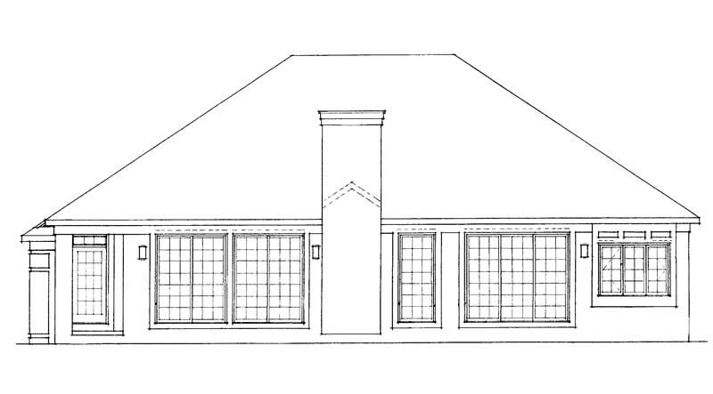 Home Plan Rear Elevation of this 3-Bedroom,1981 Sq Ft Plan -137-1577