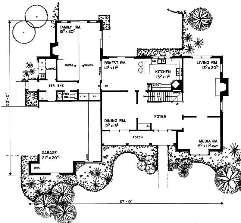 Floor Plan First Story of Country Plan #137-1578