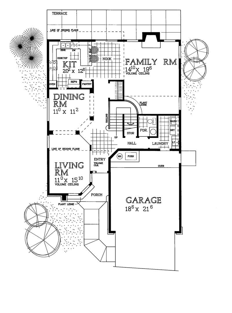 Floor Plan First Story of Contemporary Plan #137-1580