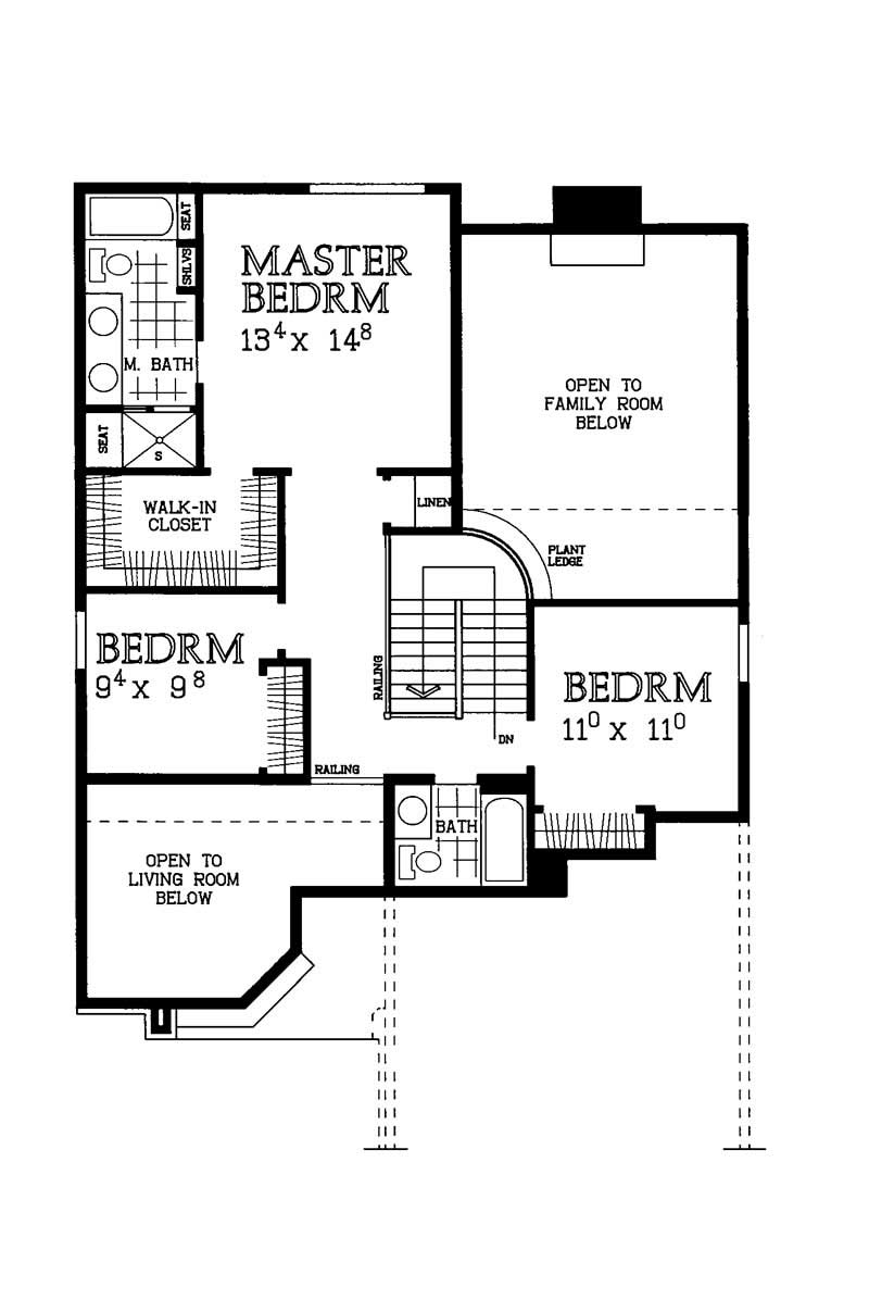 Floor Plan Second Story of Contemporary Plan #137-1580