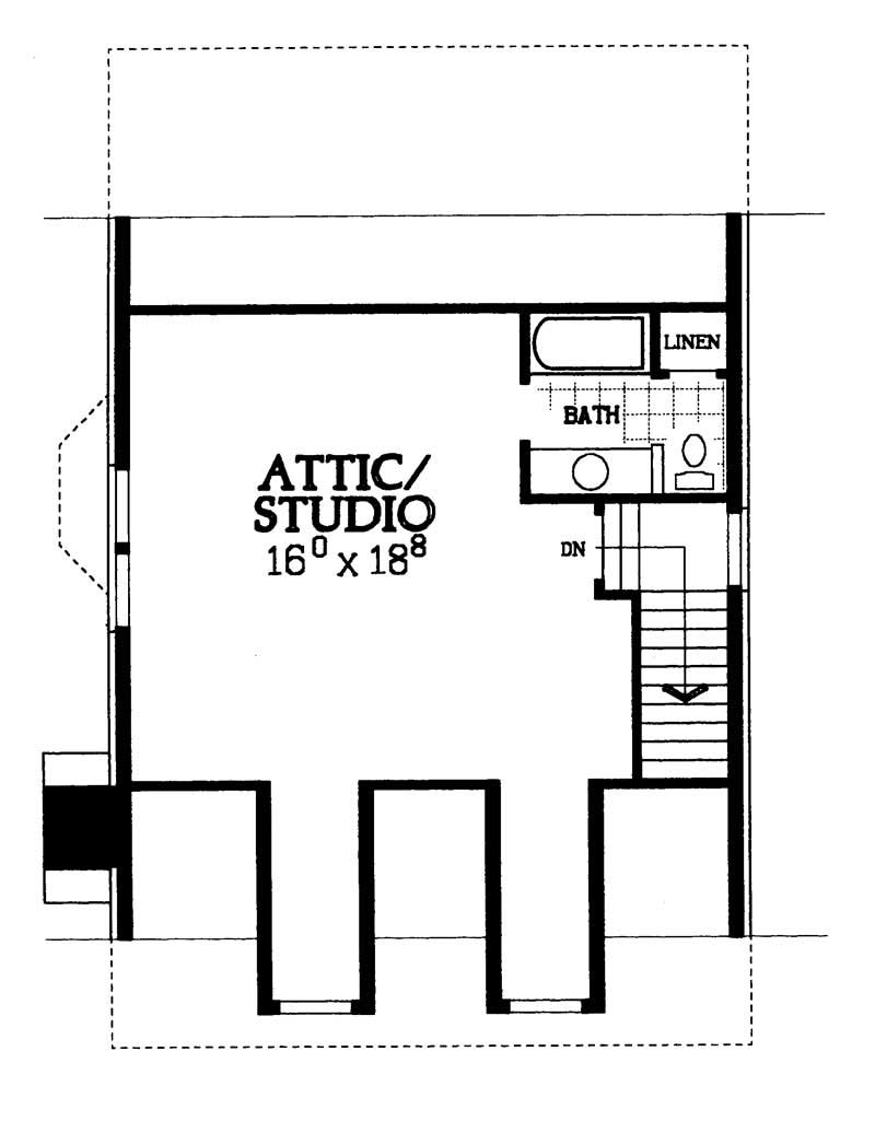 Floor Plan Third Story of Colonial Plan #137-1581
