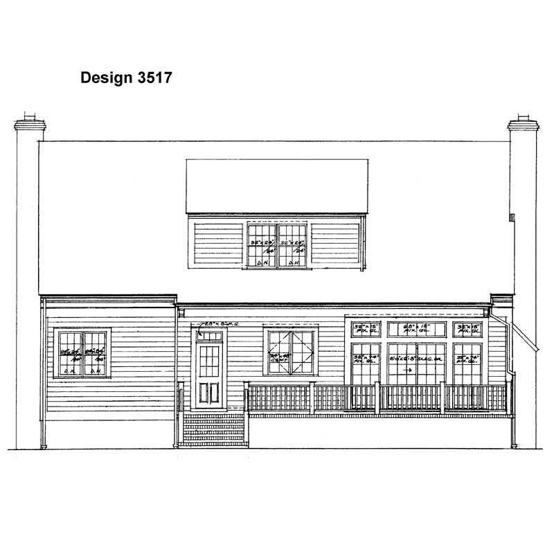 Home Plan Rear Elevation of this 3-Bedroom,2215 Sq Ft Plan -137-1582