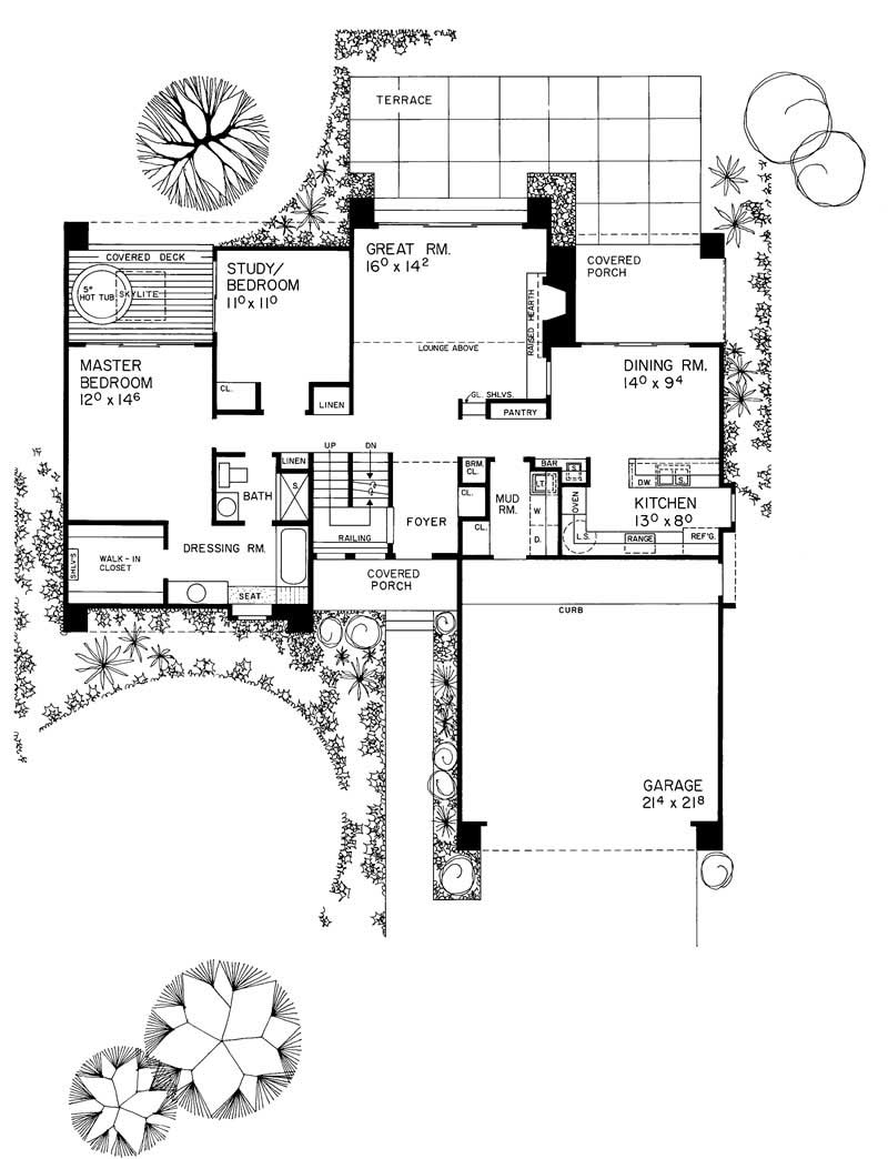 Floor Plan First Story of Contemporary Plan #137-1584