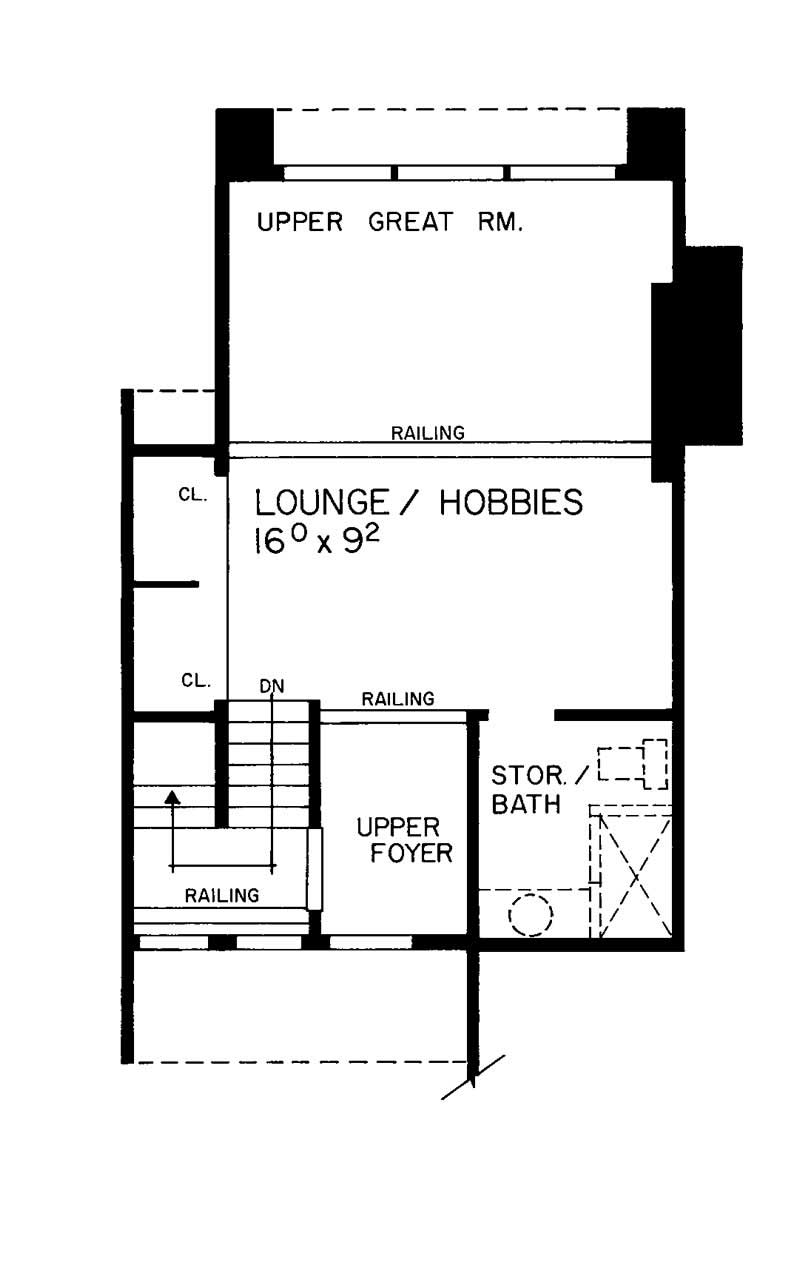 Floor Plan Second Story of Contemporary Plan #137-1584