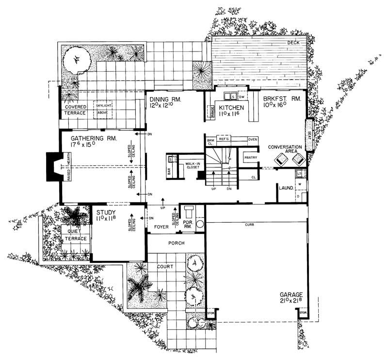 Floor Plan First Story of Contemporary Plan #137-1585