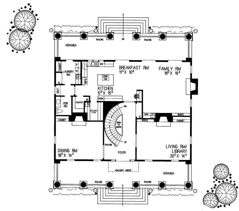 Floor Plan First Story of Farmhouse Plan #137-1586