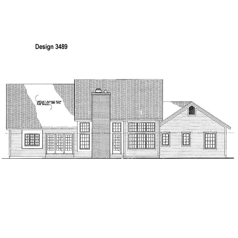 Home Plan Rear Elevation of this 4-Bedroom,2415 Sq Ft Plan -137-1587