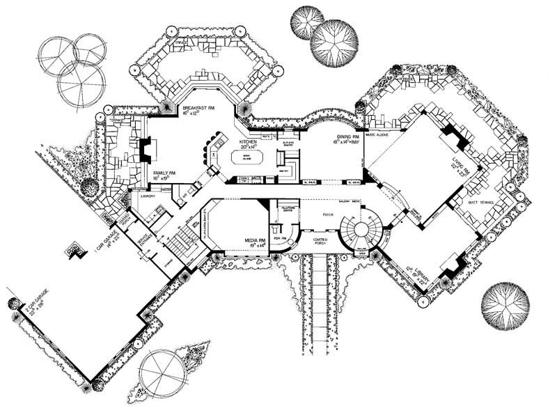Floor Plan First Story of European Plan #137-1590