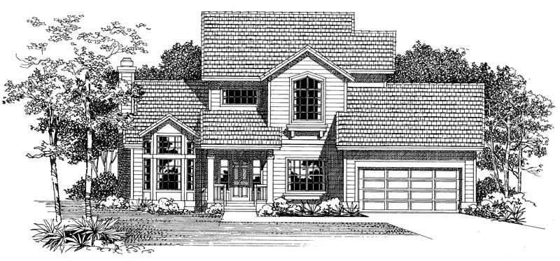 Traditional home (ThePlanCollection: Plan #137-1591)
