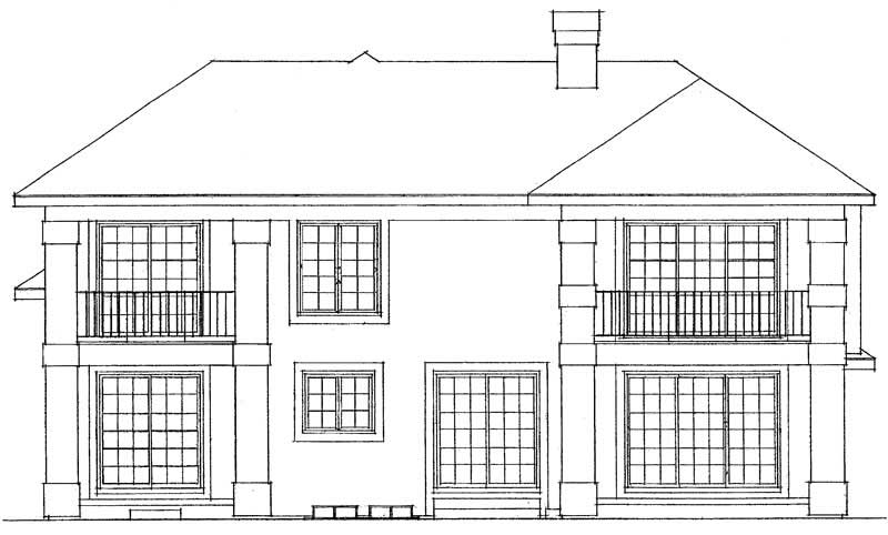 Home Plan Rear Elevation of this 3-Bedroom,2224 Sq Ft Plan -137-1594