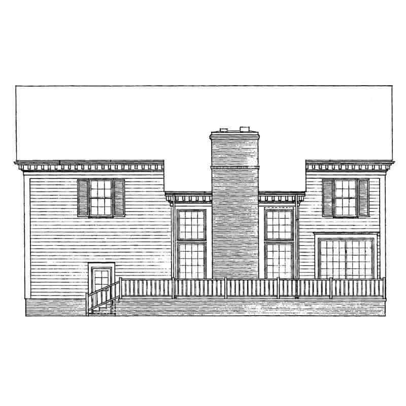 Home Plan Rear Elevation of this 4-Bedroom,3342 Sq Ft Plan -137-1597