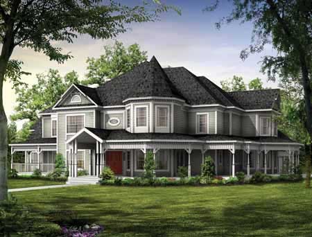 Front elevation of Victorian home (ThePlanCollection: House Plan #137-1601)