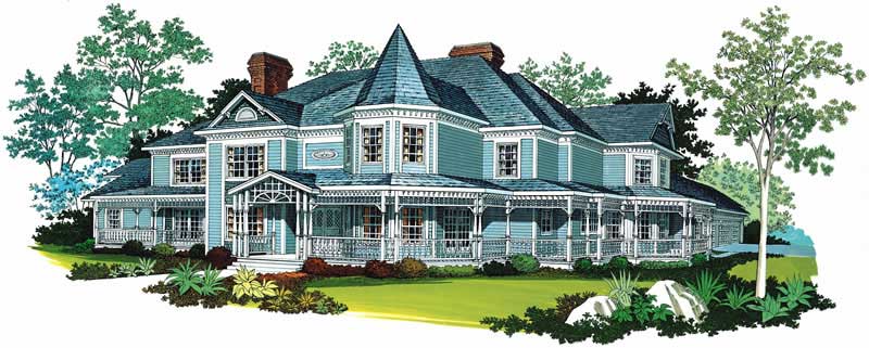 Home Plan Front Elevation of this 5-Bedroom,4826 Sq Ft Plan -137-1601