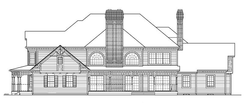 Home Plan Rear Elevation of this 5-Bedroom,4826 Sq Ft Plan -137-1601