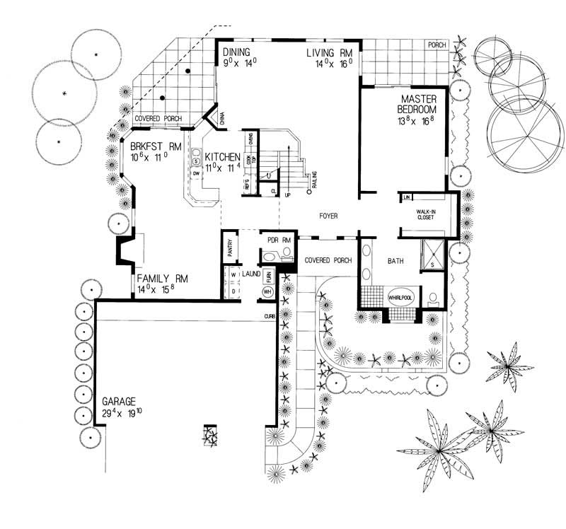 Floor Plan First Story of Mediterranean Plan #137-1602
