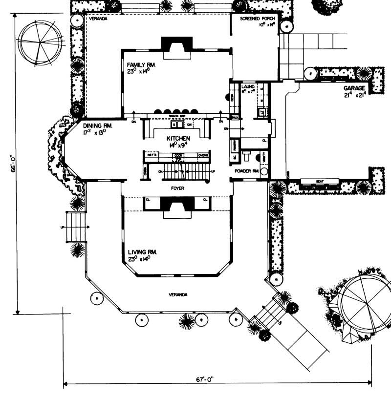 Floor Plan First Story of Victorian Plan #137-1603