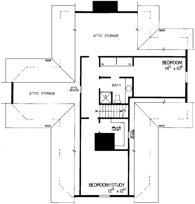 Floor Plan Third Story of Victorian Plan #137-1603