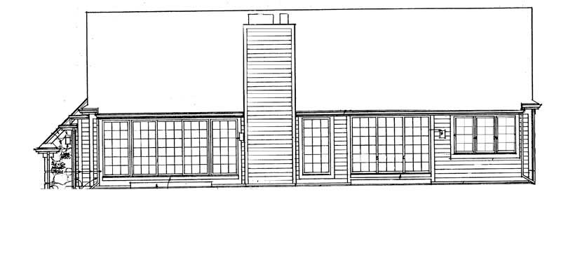Home Plan Rear Elevation of this 2-Bedroom,1842 Sq Ft Plan -137-1604