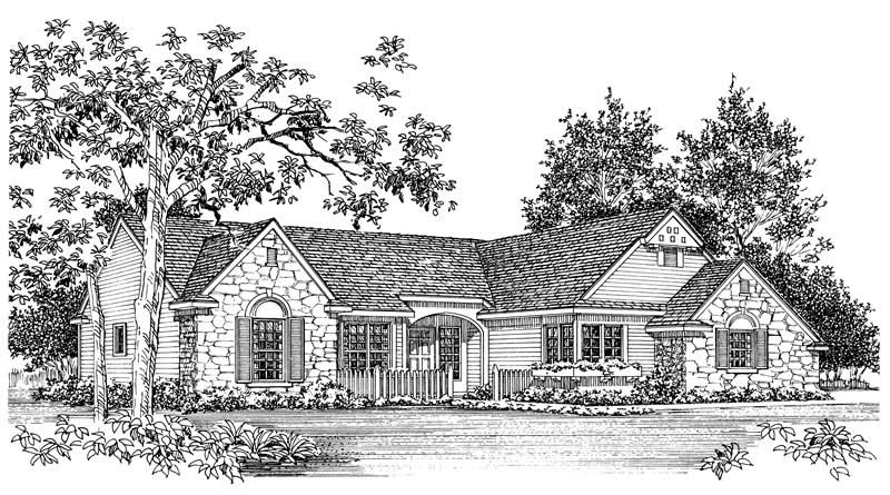 Front View of this 2-Bedroom, 1842 Sq Ft Plan - 137-1604