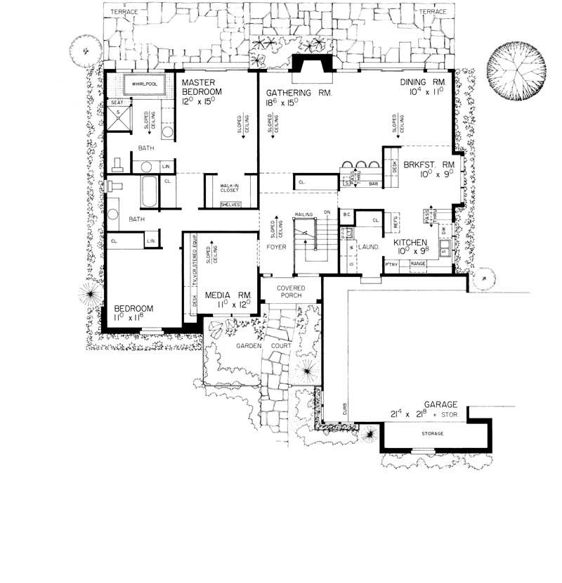 Floor Plan First Story of European Plan #137-1604