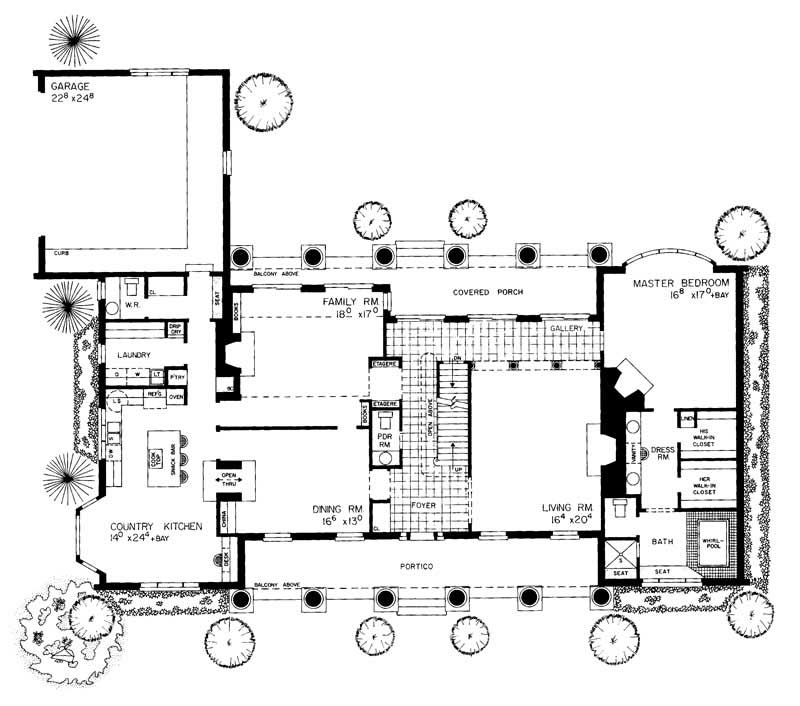 Floor Plan First Story of Colonial Plan #137-1608
