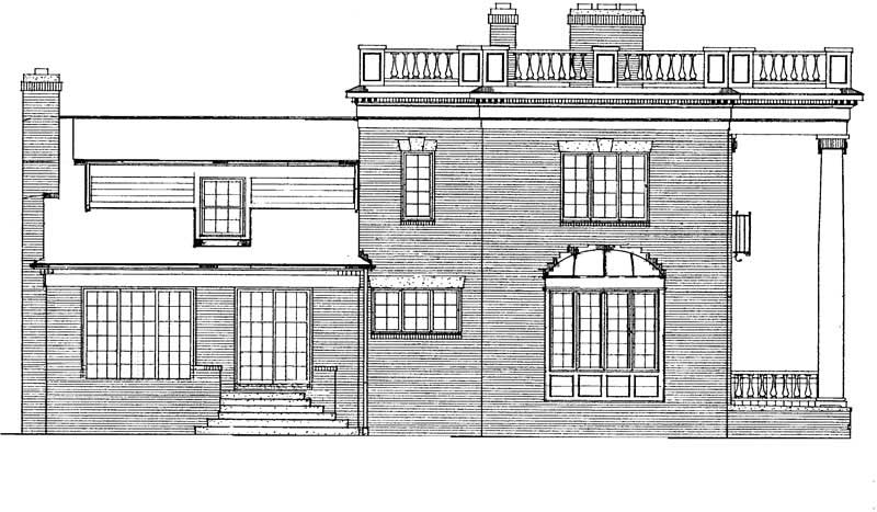 Home Plan Rear Elevation of this 4-Bedroom,4690 Sq Ft Plan -137-1609