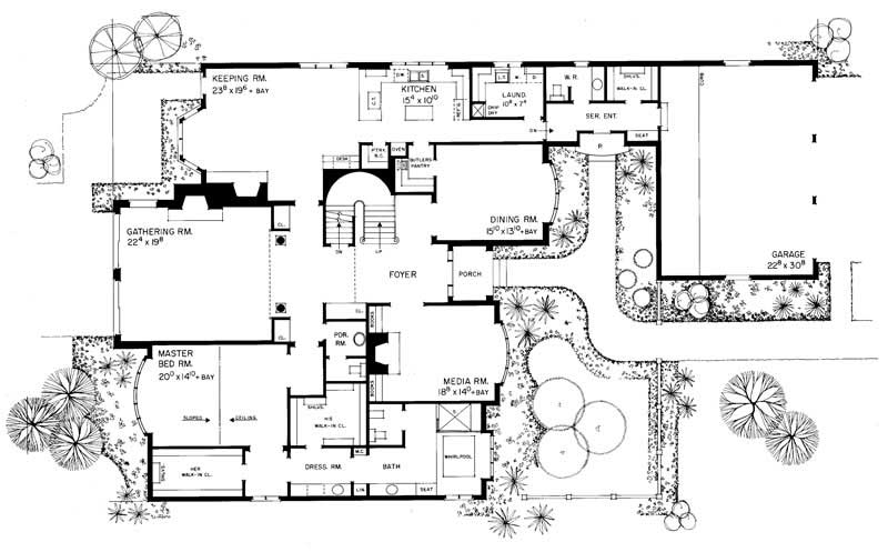 Floor Plan First Story of Colonial Plan #137-1615