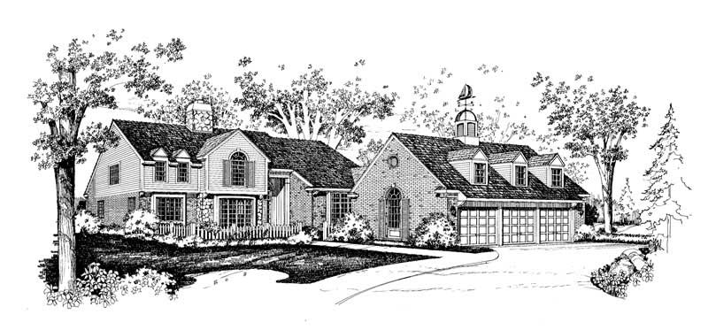 Colonial home (ThePlanCollection: Plan #137-1615)