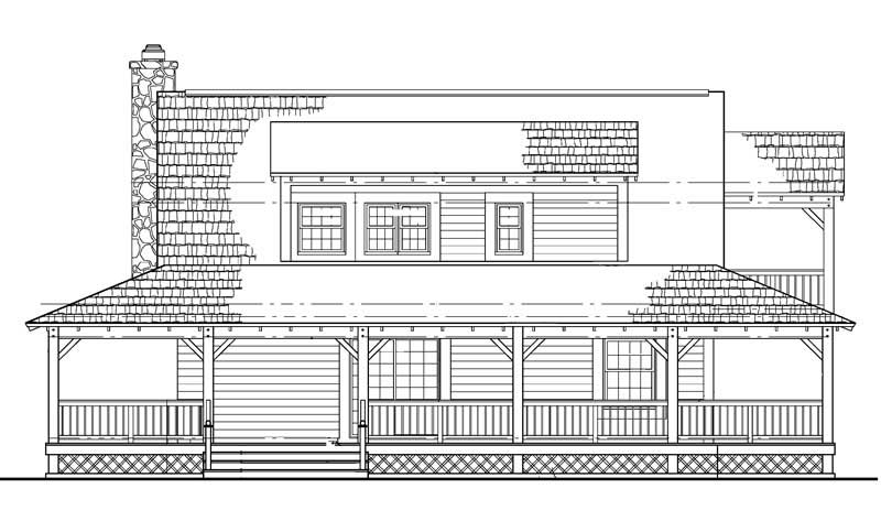 Home Plan Rear Elevation of this 3-Bedroom,1669 Sq Ft Plan -137-1618