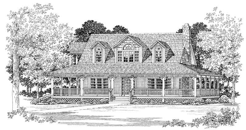 Home Plan Front Elevation of this 3-Bedroom,1669 Sq Ft Plan -137-1618