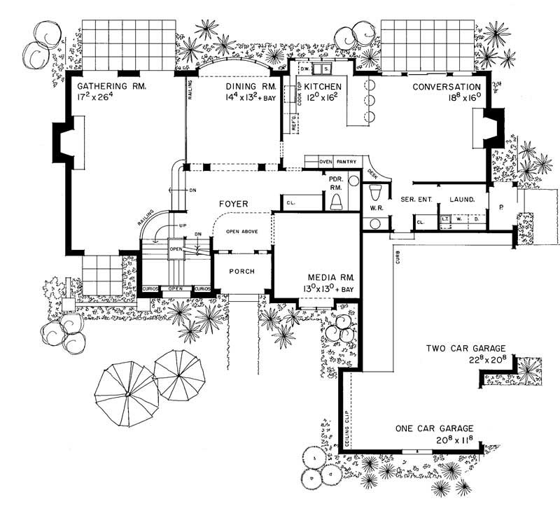 Floor Plan First Story of Country Plan #137-1621