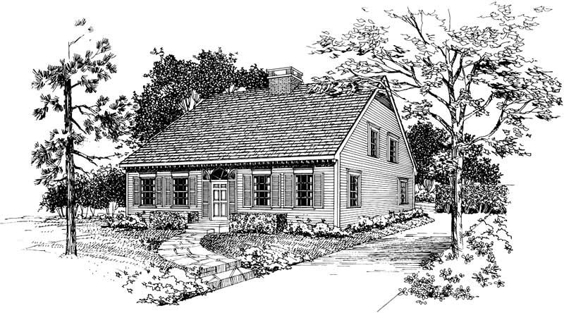 Home Plan Front Elevation of this 3-Bedroom,1646 Sq Ft Plan -137-1624