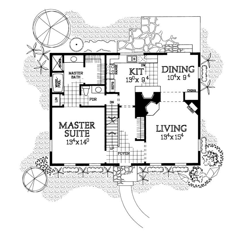 Floor Plan First Story of Cape Cod Plan #137-1624