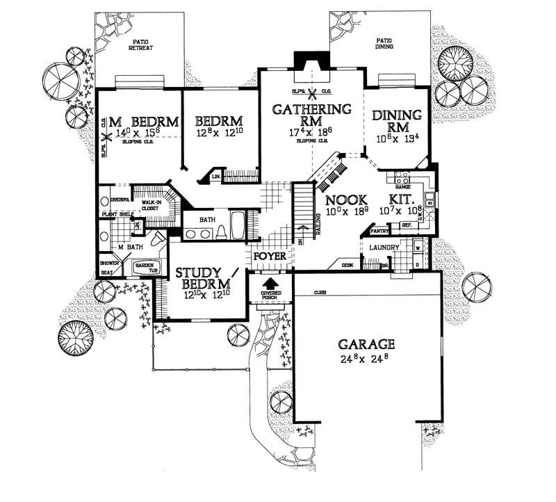 Floor Plan First Story of Country Plan #137-1626