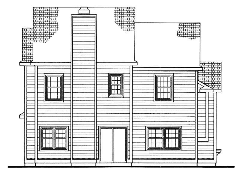 Home Plan Rear Elevation of this 2-Bedroom,2008 Sq Ft Plan -137-1627
