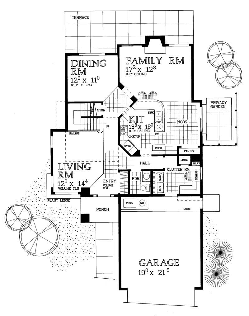 Floor Plan First Story of Contemporary Plan #137-1627