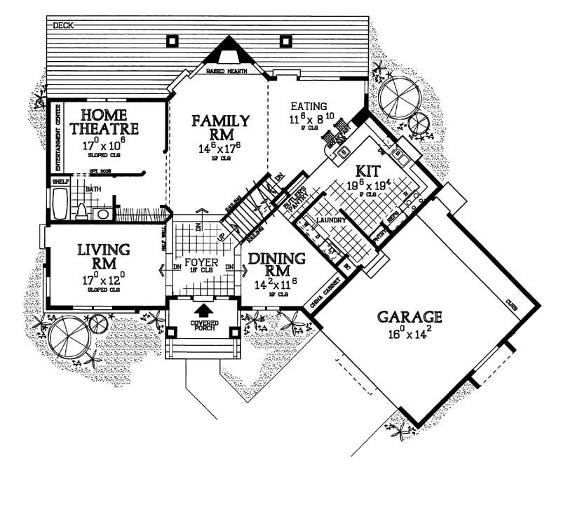 Floor Plan First Story of Contemporary Plan #137-1628