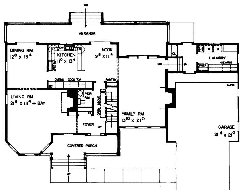 Floor Plan First Story of Victorian Plan #137-1631
