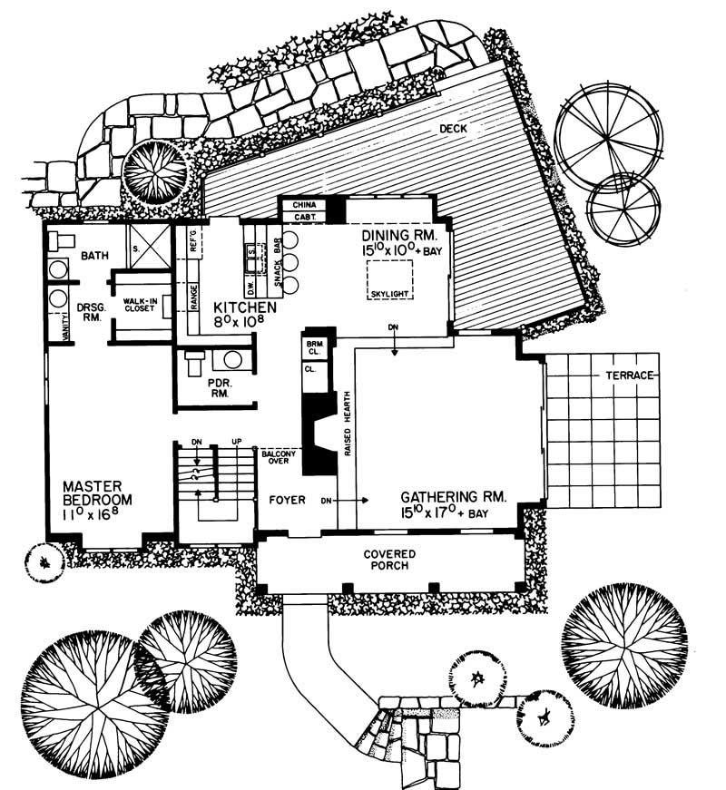 Floor Plan First Story of Country Plan #137-1632