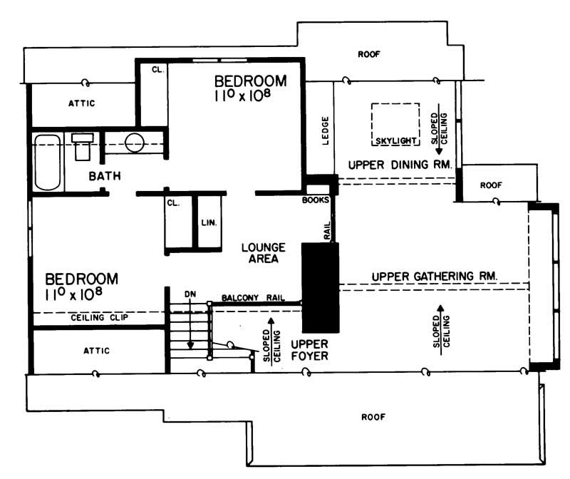 Floor Plan Second Story of Country Plan #137-1632