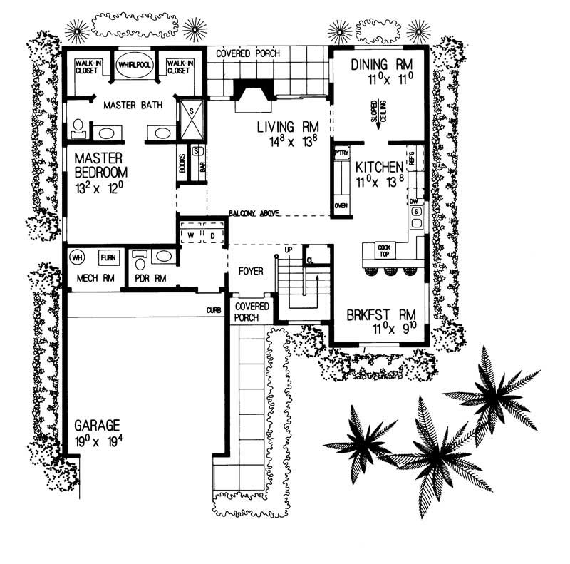 Floor Plan First Story of Contemporary Plan #137-1633