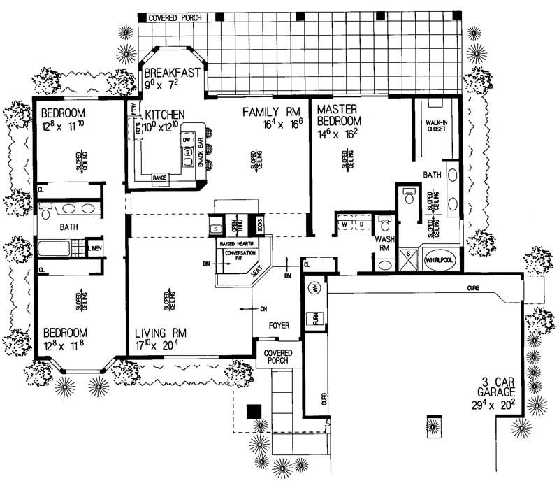 Floor Plan First Story of Mediterranean Plan #137-1634