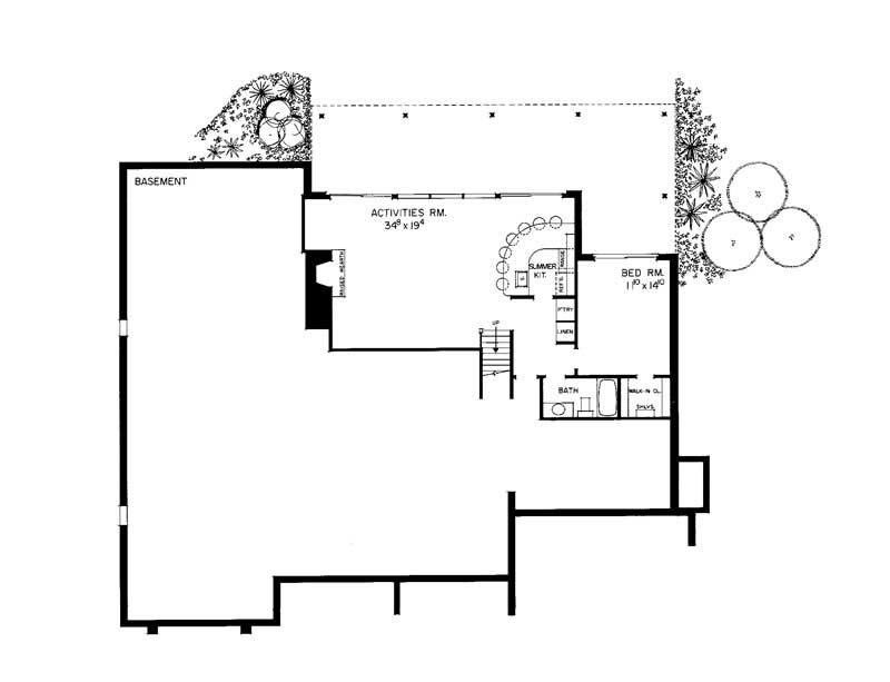 Floor Plan Basement of Contemporary Plan #137-1635