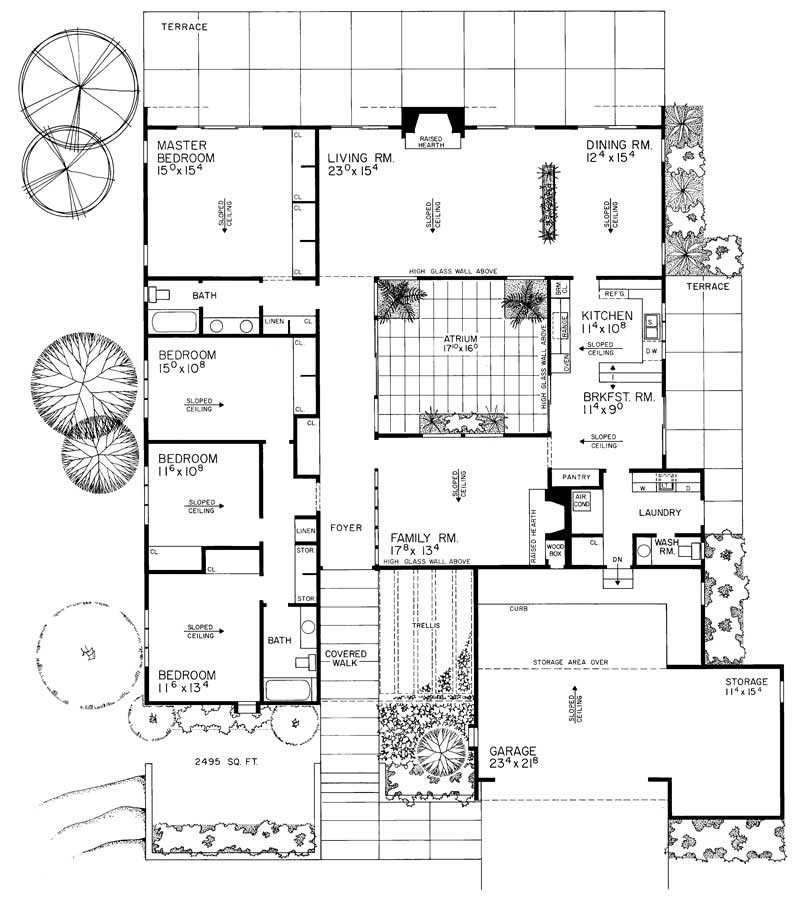 Floor Plan First Story of Contemporary Plan #137-1643